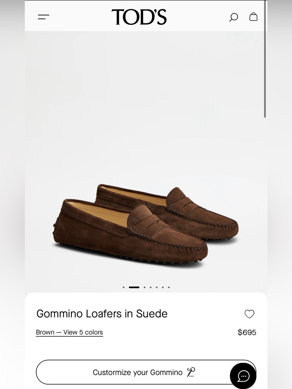 Tod's Brown Suede Gommino Penny Loafers